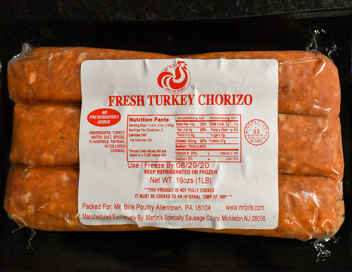 Chorizo Turkey Sausage Mr Bills Poultry Market 5962