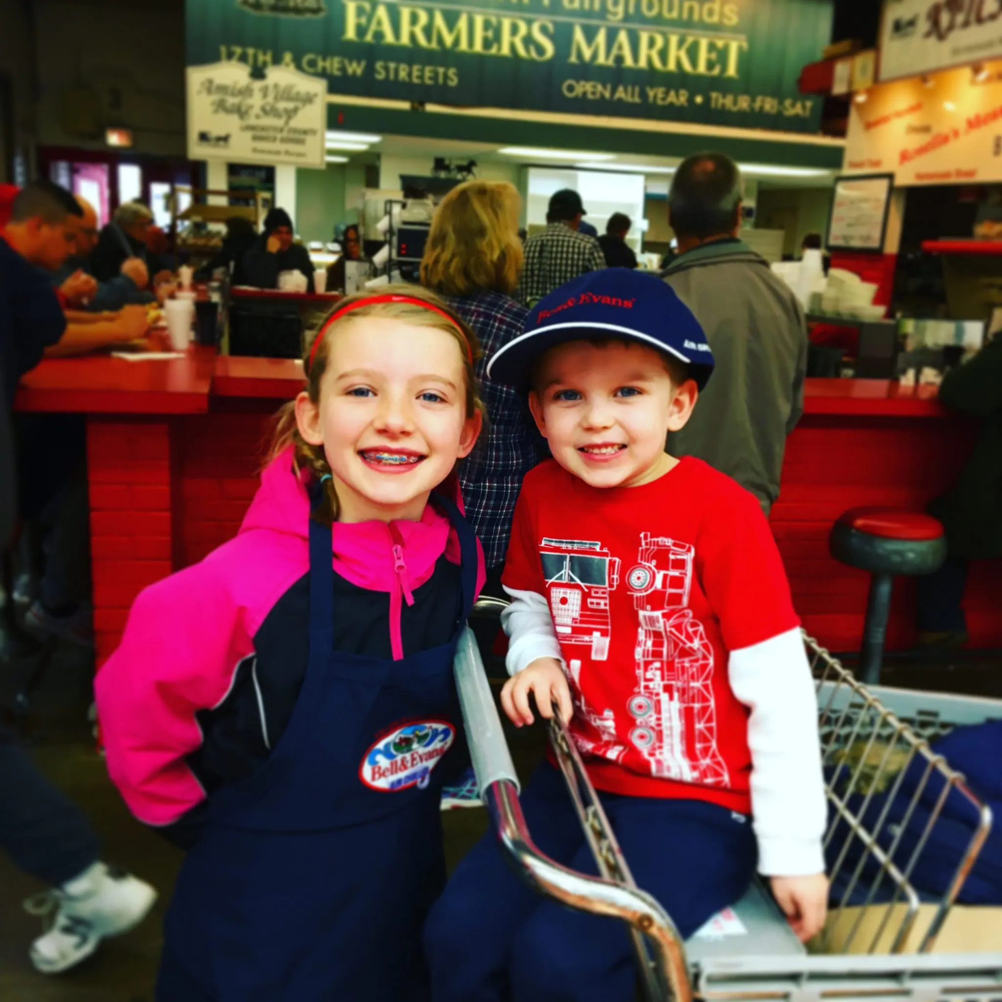 Smiling Children at Farmer's Market