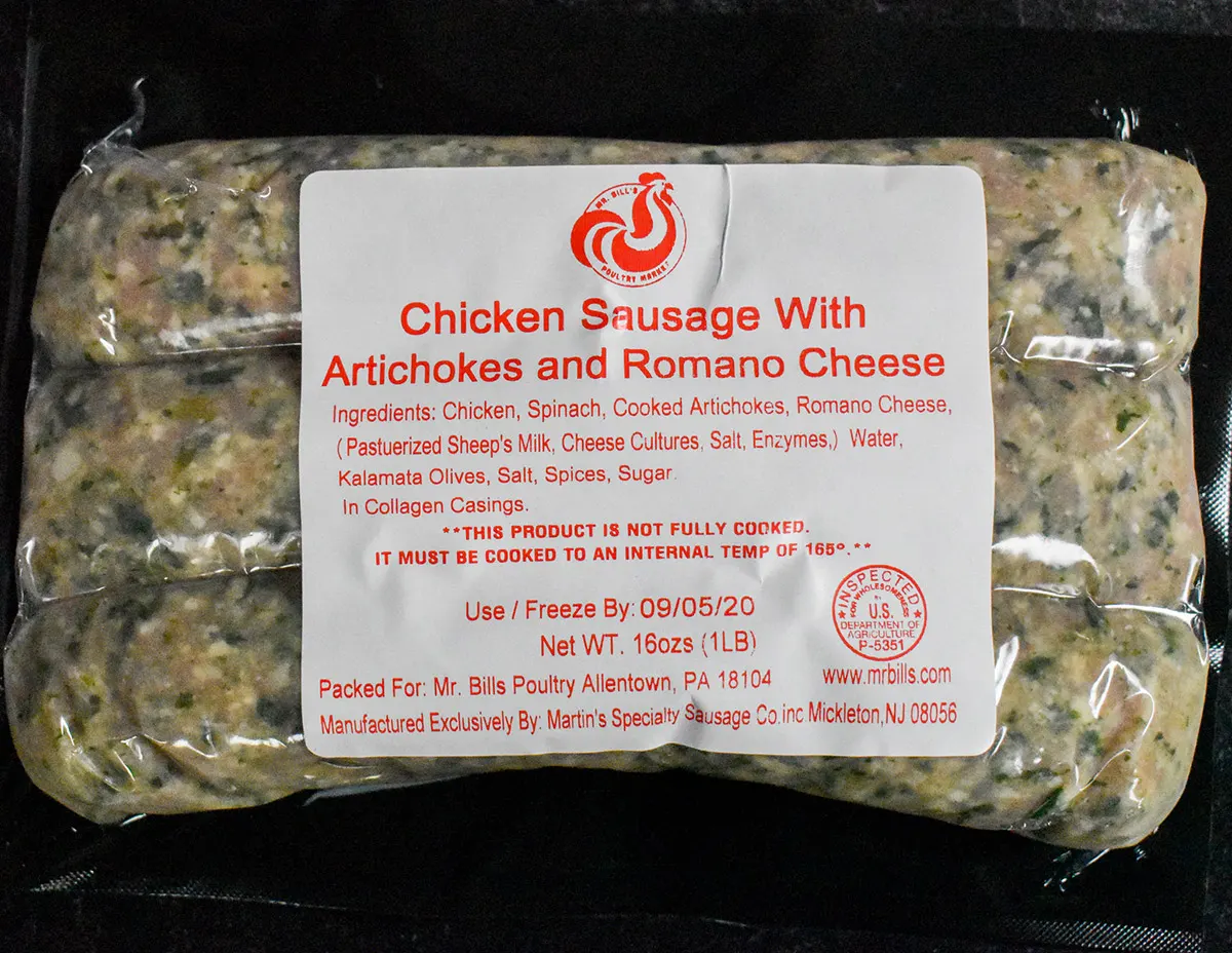 Artichoke & Romano Cheese Chicken Sausage