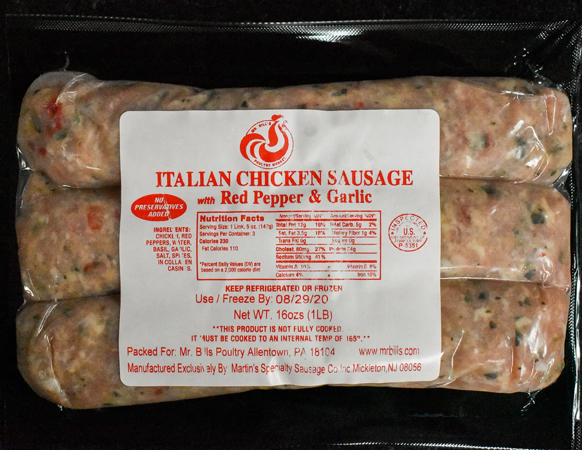Red Pepper & Garlic Chicken Sausage
